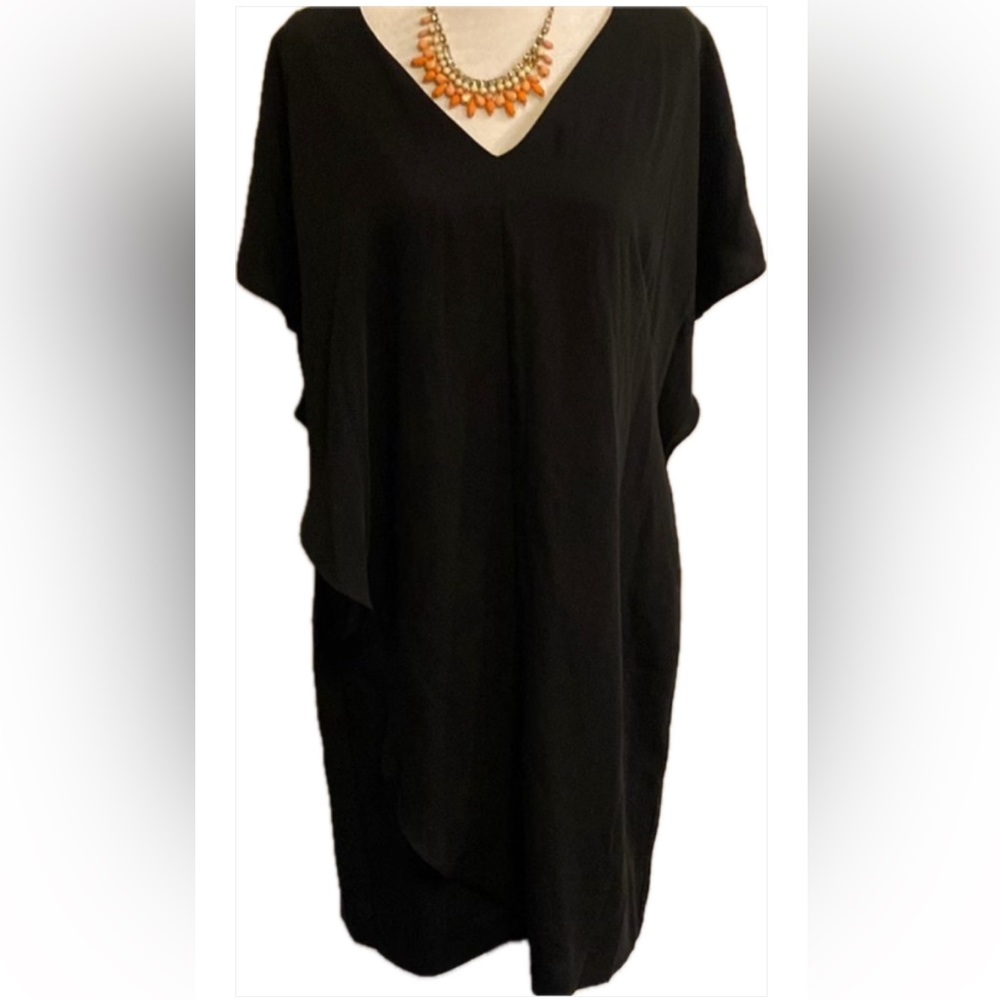 Lauren Ralph Lauren beautiful black short sleeve midi dress 👗 size 12
